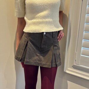 Khaki Green Pleated Skort Zara
